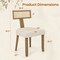 Set of 2 Linen Fabric Upholstered Accent Dining Chairs with Curved Rattan Backrests